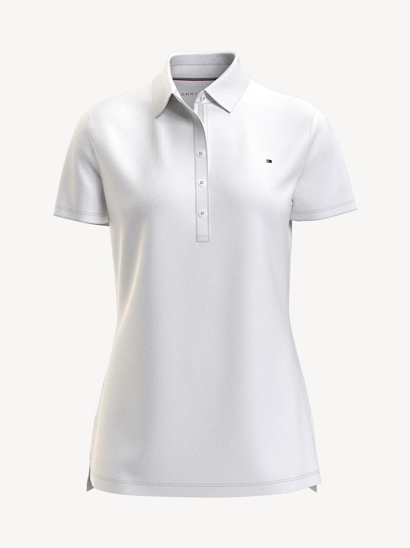 Női Tommy Hilfiger Essential Solid Polos Fehér | HU 266UZG